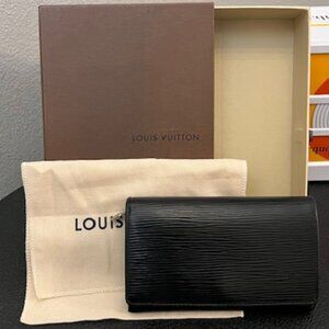 Louis Vuitton Epi Compact Wallet in Black - Full Set